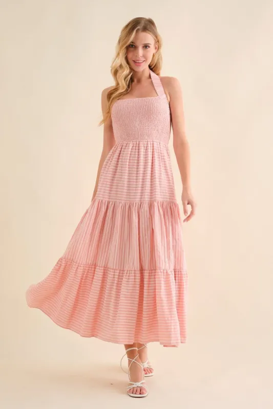 Pink Stripe Maxi Dress sold by Pinkblush