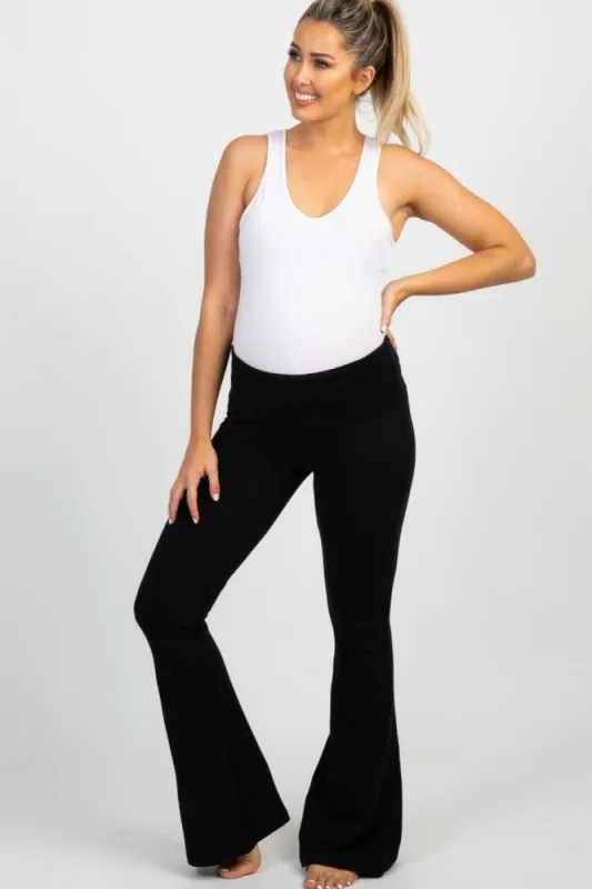 Black Foldover Maternity Pants sold by Pinkblush