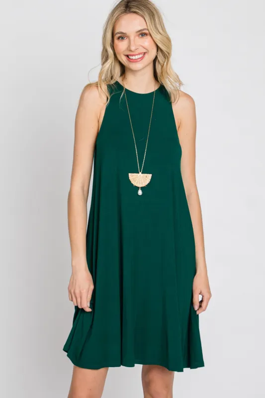 Emerald Green Sleeveless Basic Dress sold by Pinkblush