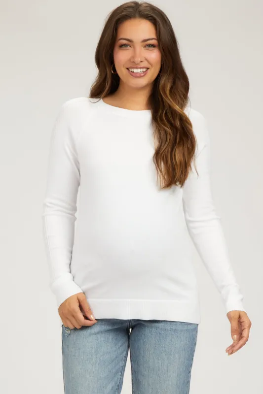 Ivory Knit Long Sleeve Maternity Top sold by Pinkblush