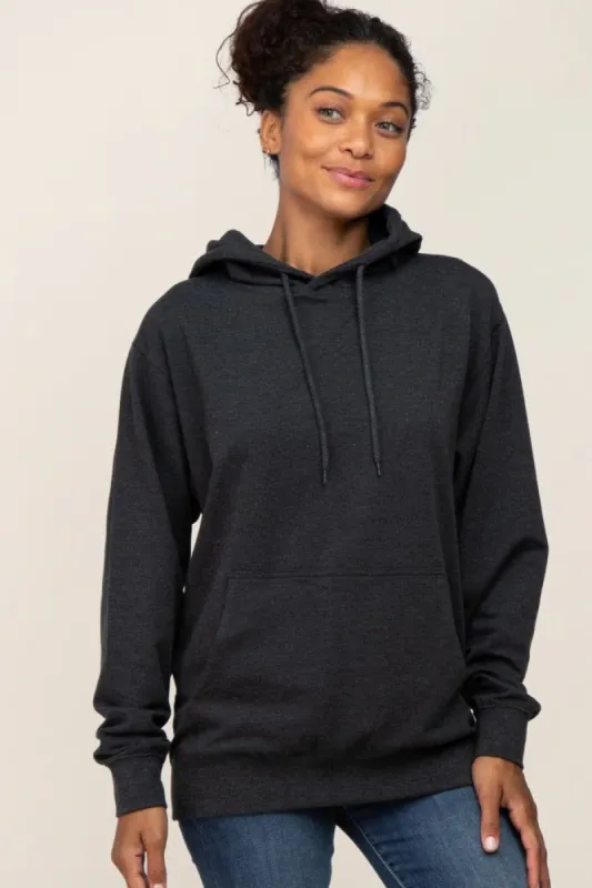 Charcoal Basic Hooded Sweatshirt sold by Pinkblush