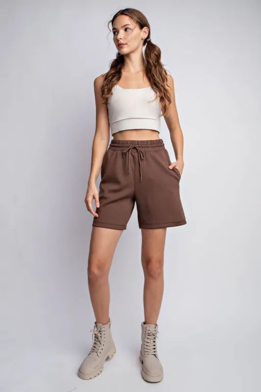 Brown Drawstring Shorts sold by Pinkblush