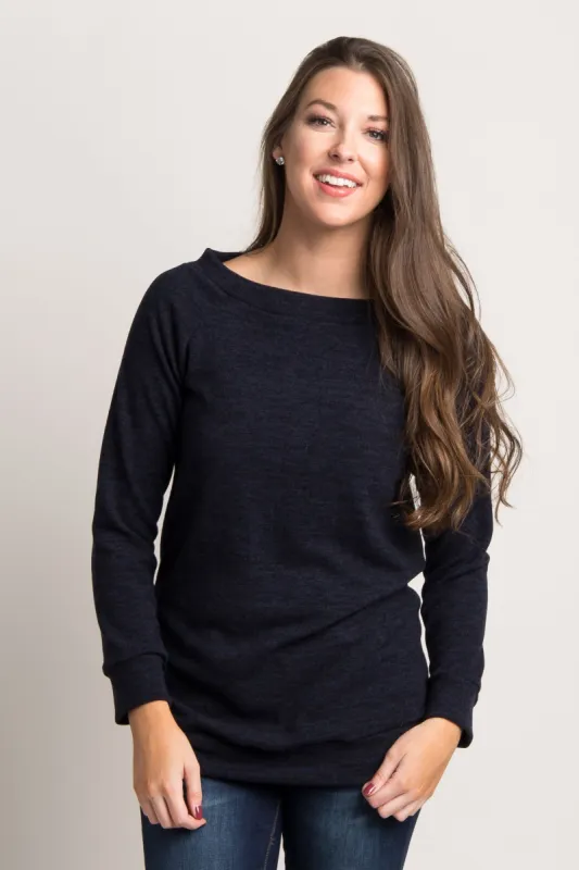 Navy Basic Sweater sold by Pinkblush