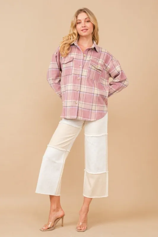 Beige White High Waisted Color Block Frill Twill Pants sold by Pinkblush