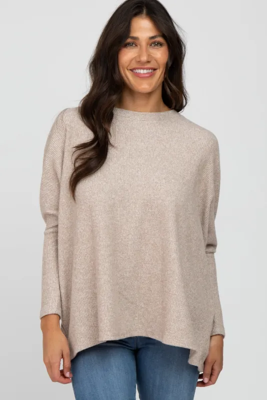 Beige Dolman Sleeve Soft Knit Top sold by Pinkblush