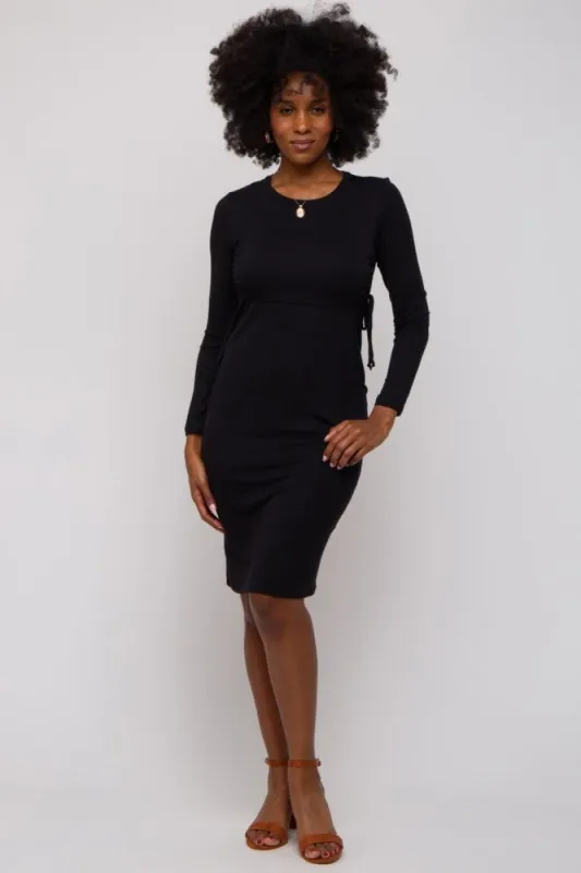 Black Long Sleeve Nursing Dress sold by Pinkblush