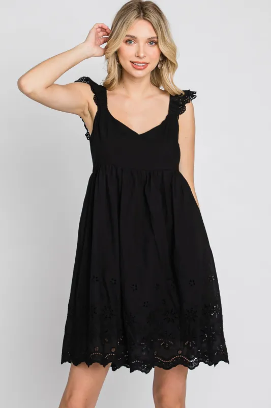 Black Eyelet Lace Dress sold by Pinkblush