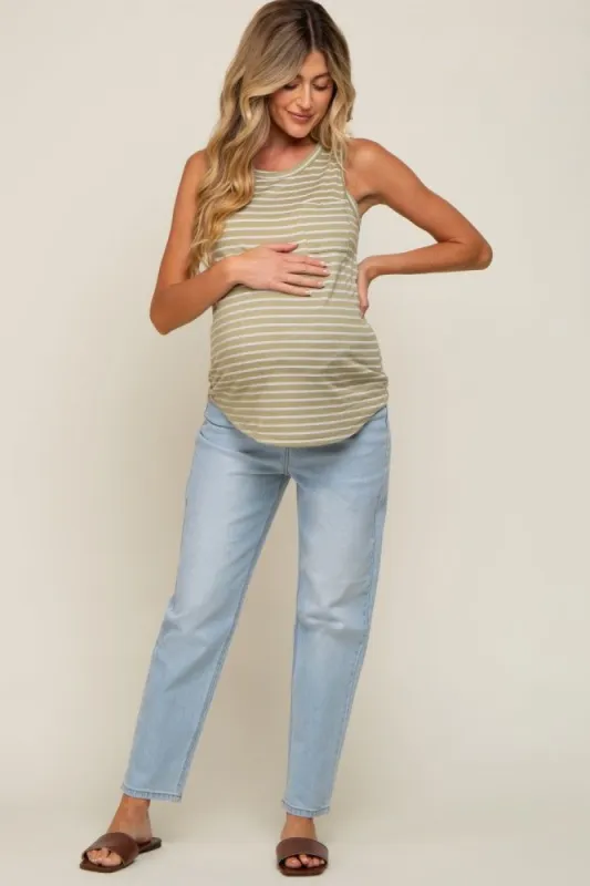 Light Blue Mom Style Maternity Jeans sold by Pinkblush