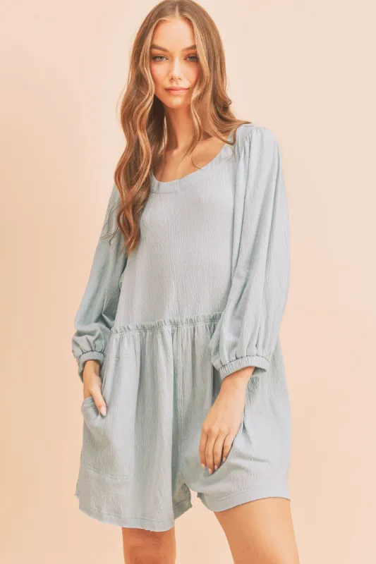 Sky 3/4 Sleeve Romper sold by Pinkblush