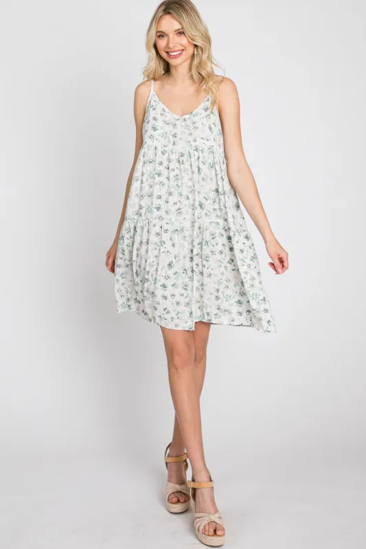 Green Floral Sleeveless Dress sold by Pinkblush