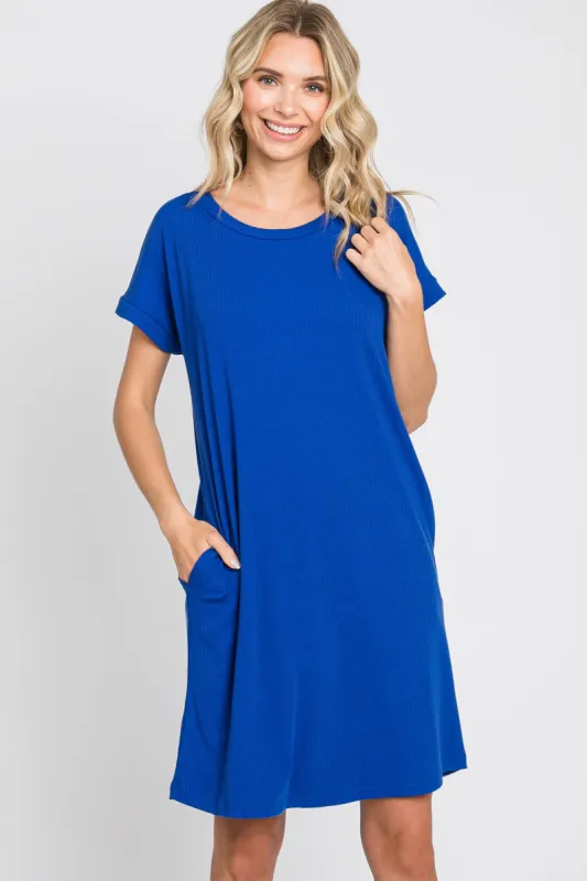 Black Ribbed Pocketed Dress sold by Pinkblush