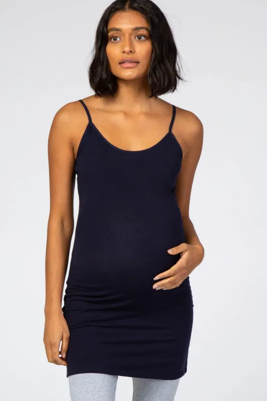 Navy Blue Fitted Maternity Tunic Cami sold by Pinkblush