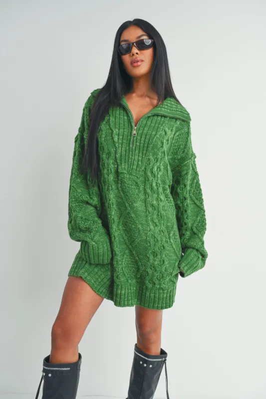 Green Knit Sweater Dress sold by Pinkblush