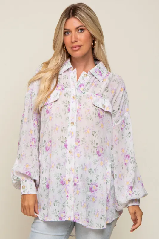 Blue Floral Square Neck Tiered Maternity Maxi Dress sold by Pinkblush