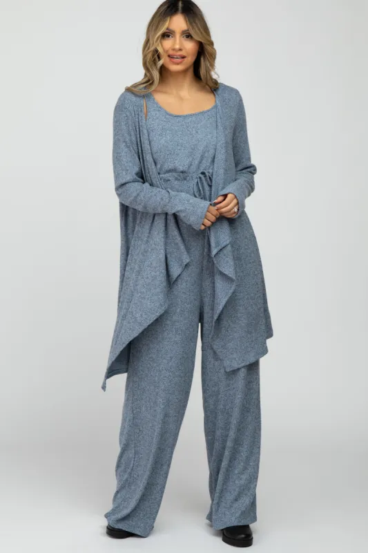 Blue Ribbed 2 Piece Set sold by Pinkblush