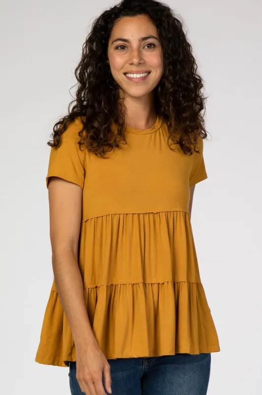 Mustard Tiered Top sold by Pinkblush