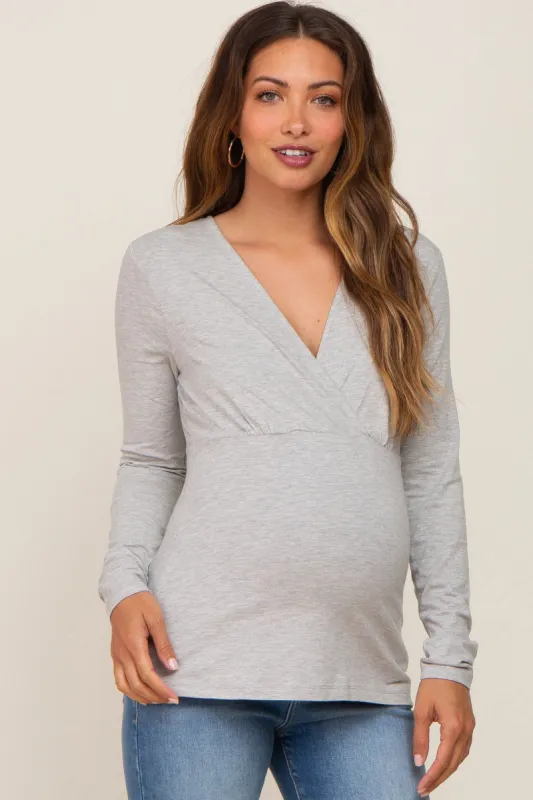 Heather Grey Bravado Designs Long Sleeve Nursing Top sold by Pinkblush