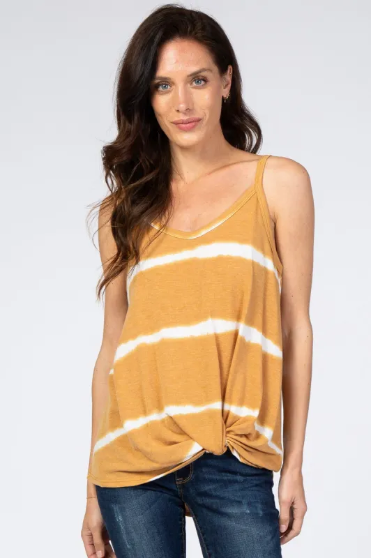 Yellow Tie Dye Striped Tank Top sold by Pinkblush