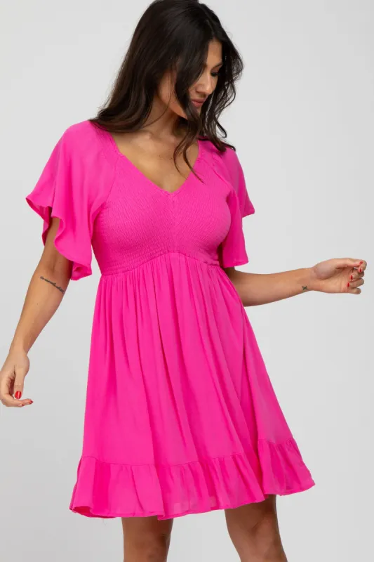 Fuchsia Smocked Dress sold by Pinkblush