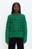 Darya Open Knit Pullover Sweater - Evergreen sold by pistola