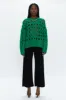 Darya Open Knit Pullover Sweater - Evergreen sold by pistola