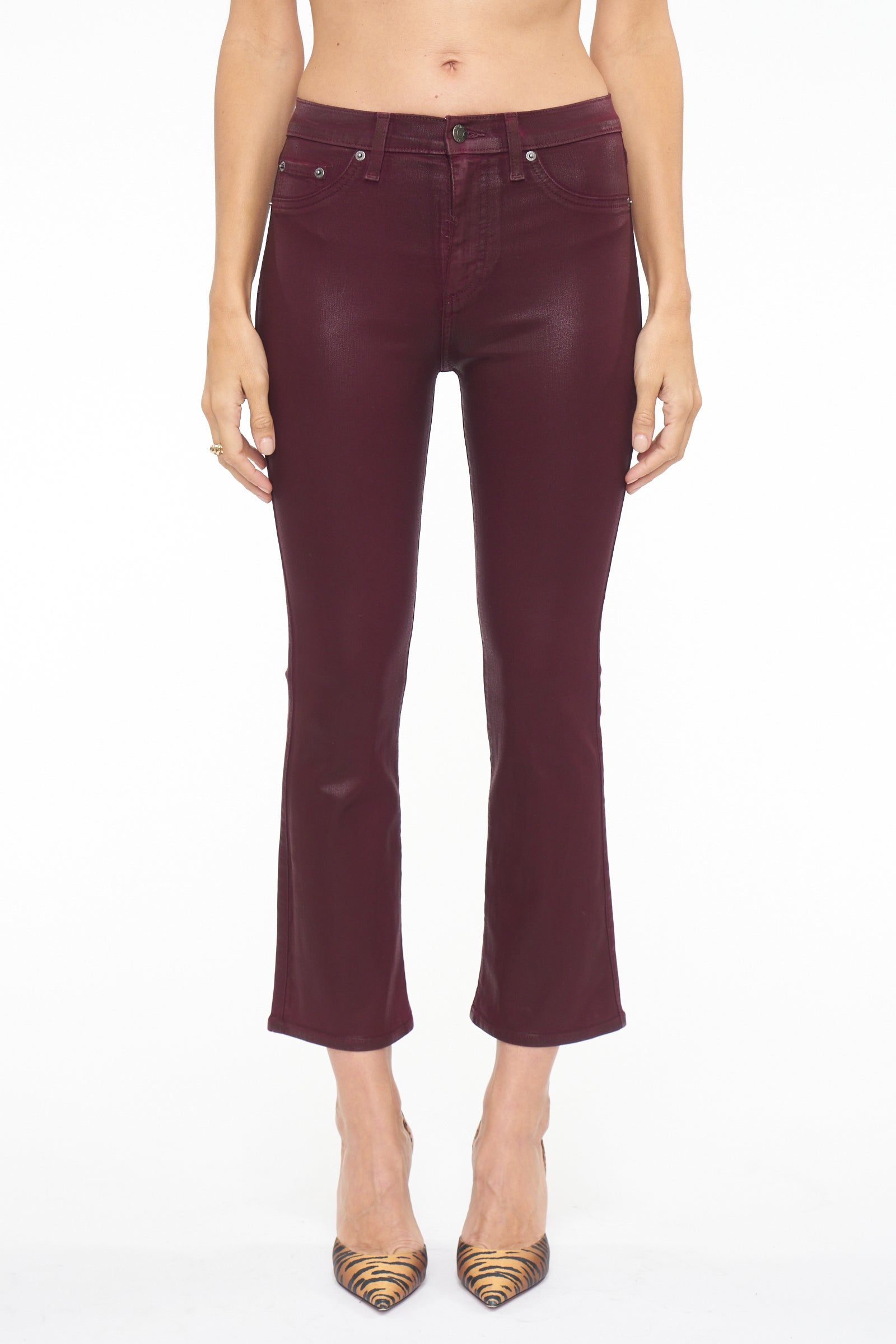 Lennon High Rise Crop Boot - Coated Merlot sold by pistola product image thumbnail 2