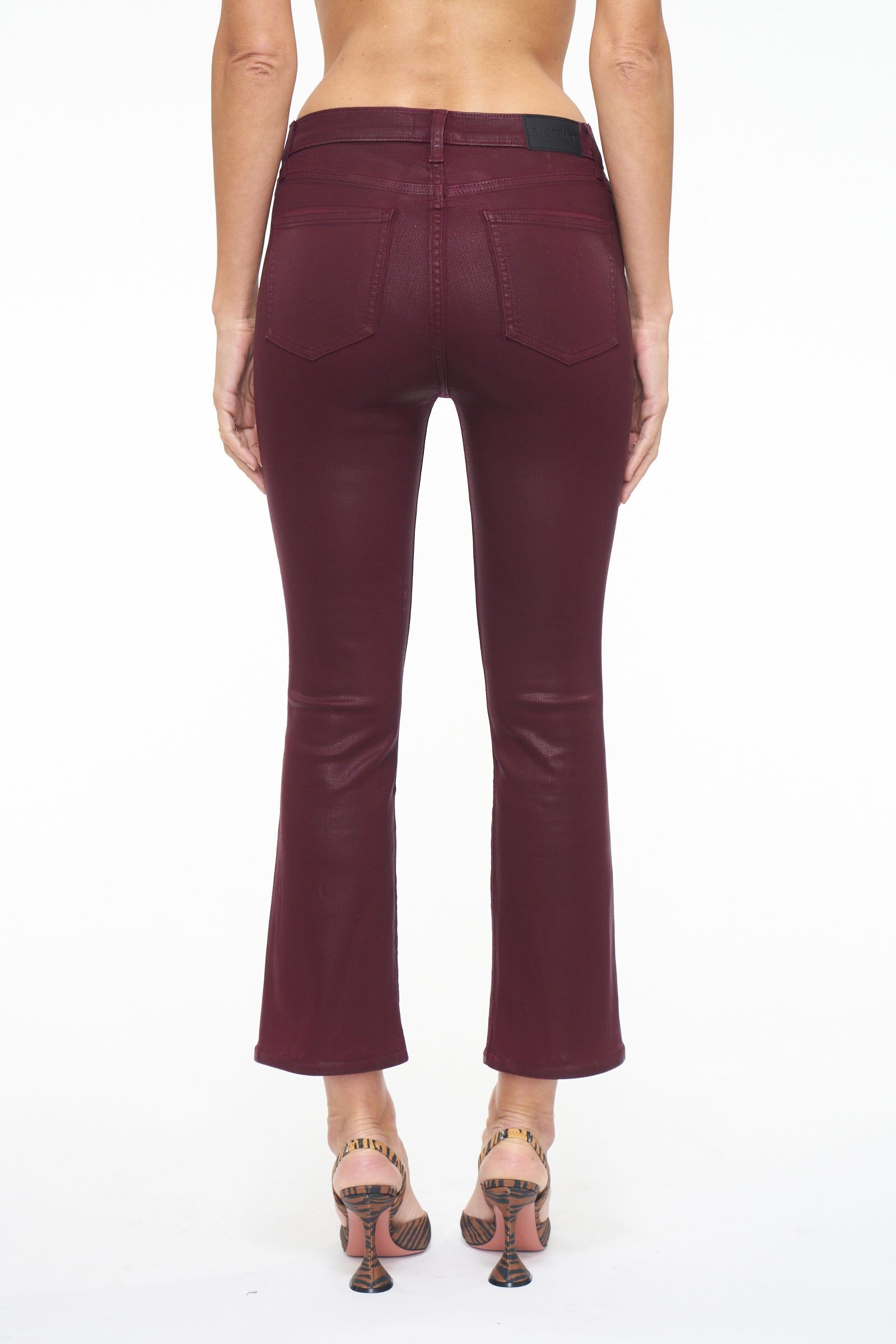 Lennon High Rise Crop Boot - Coated Merlot sold by pistola product image thumbnail 5