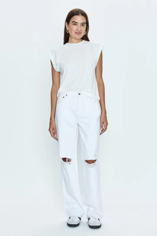 Grayson High Rise Baggy - Le Blanc Distressed sold by pistola