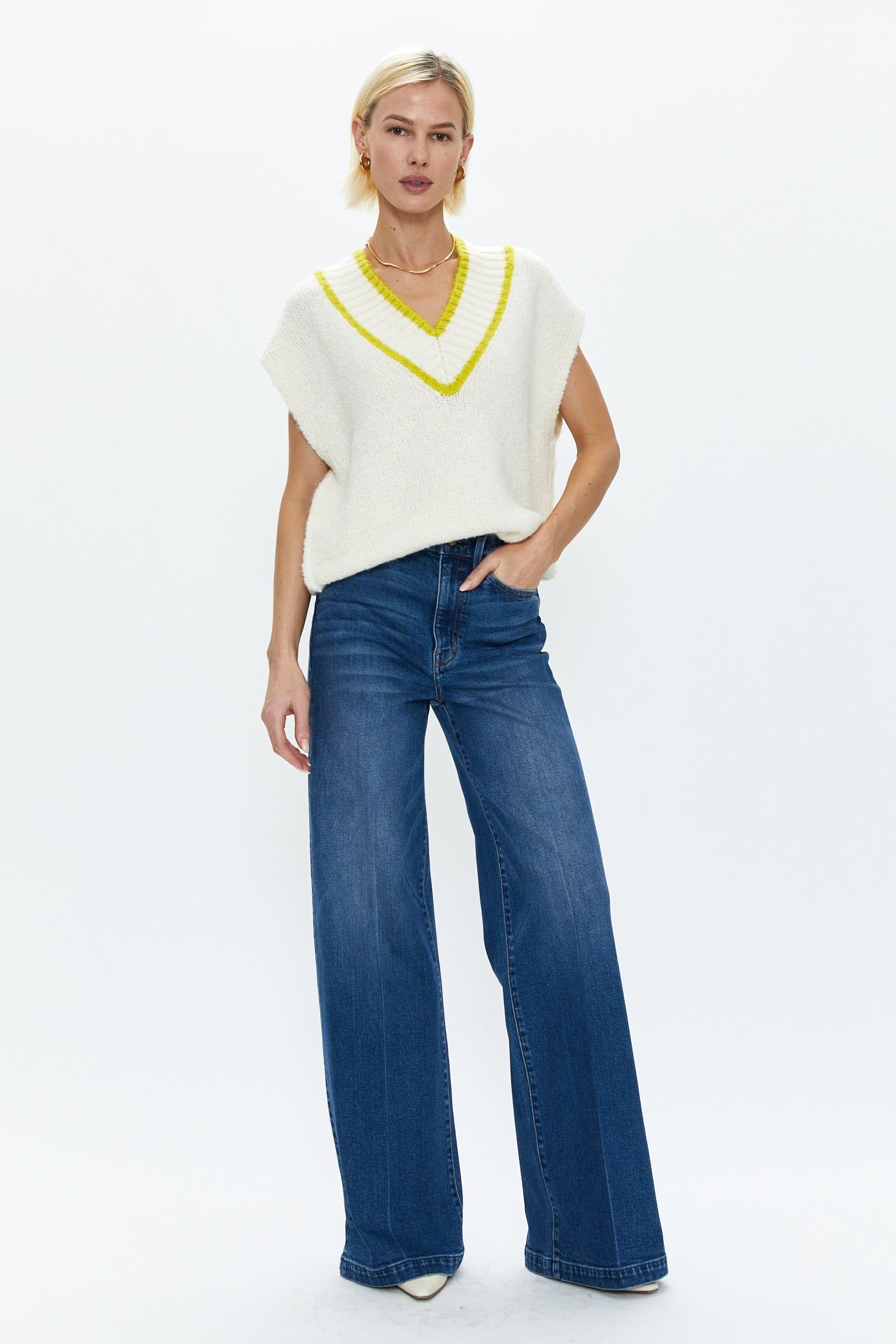 Kiran Sweater Vest - Ecru With Zest sold by pistola product image thumbnail 2