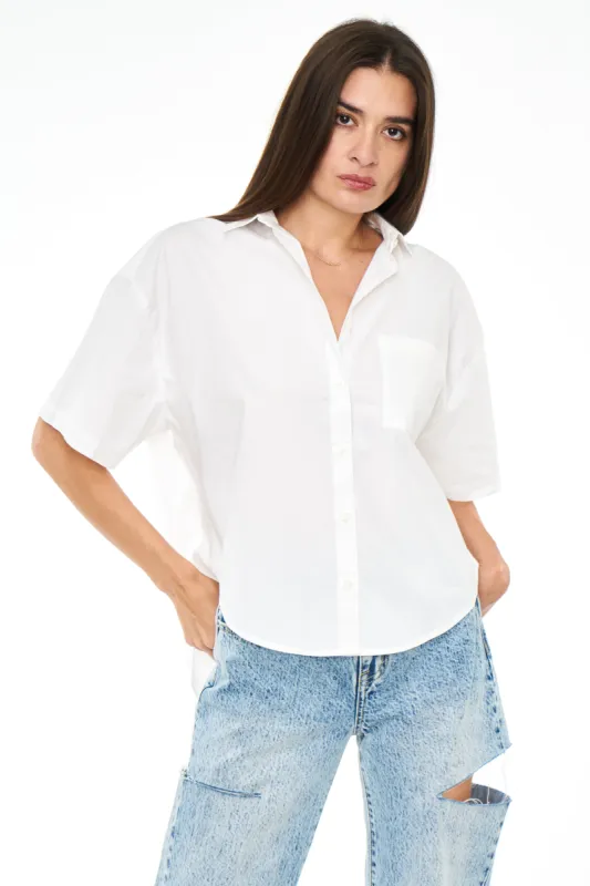 Cam Short Sleeve Button Down Shirt - Le Blanc sold by pistola