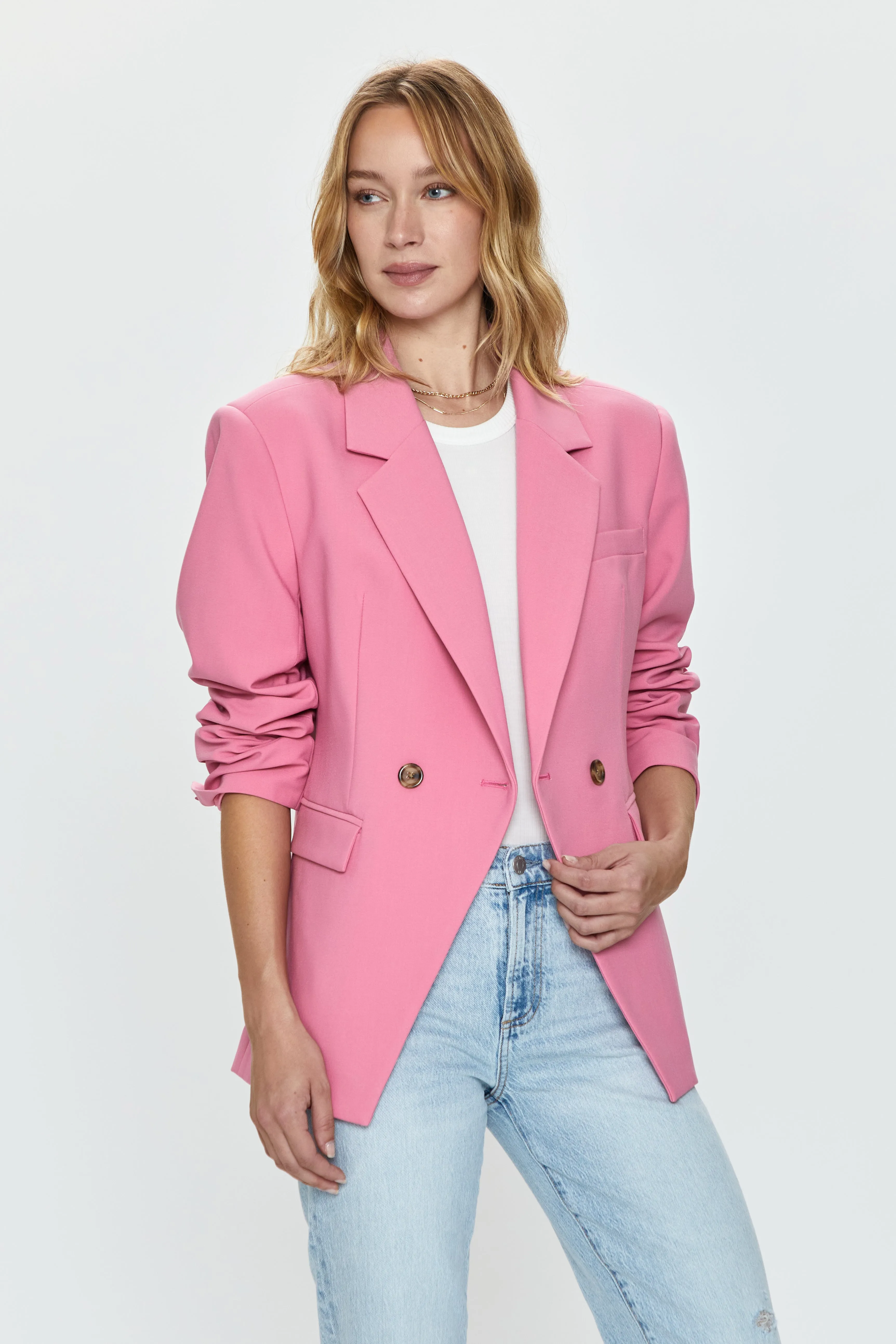 Remy Double Breasted Blazer - Pink Cosmos sold by pistola product image thumbnail 2