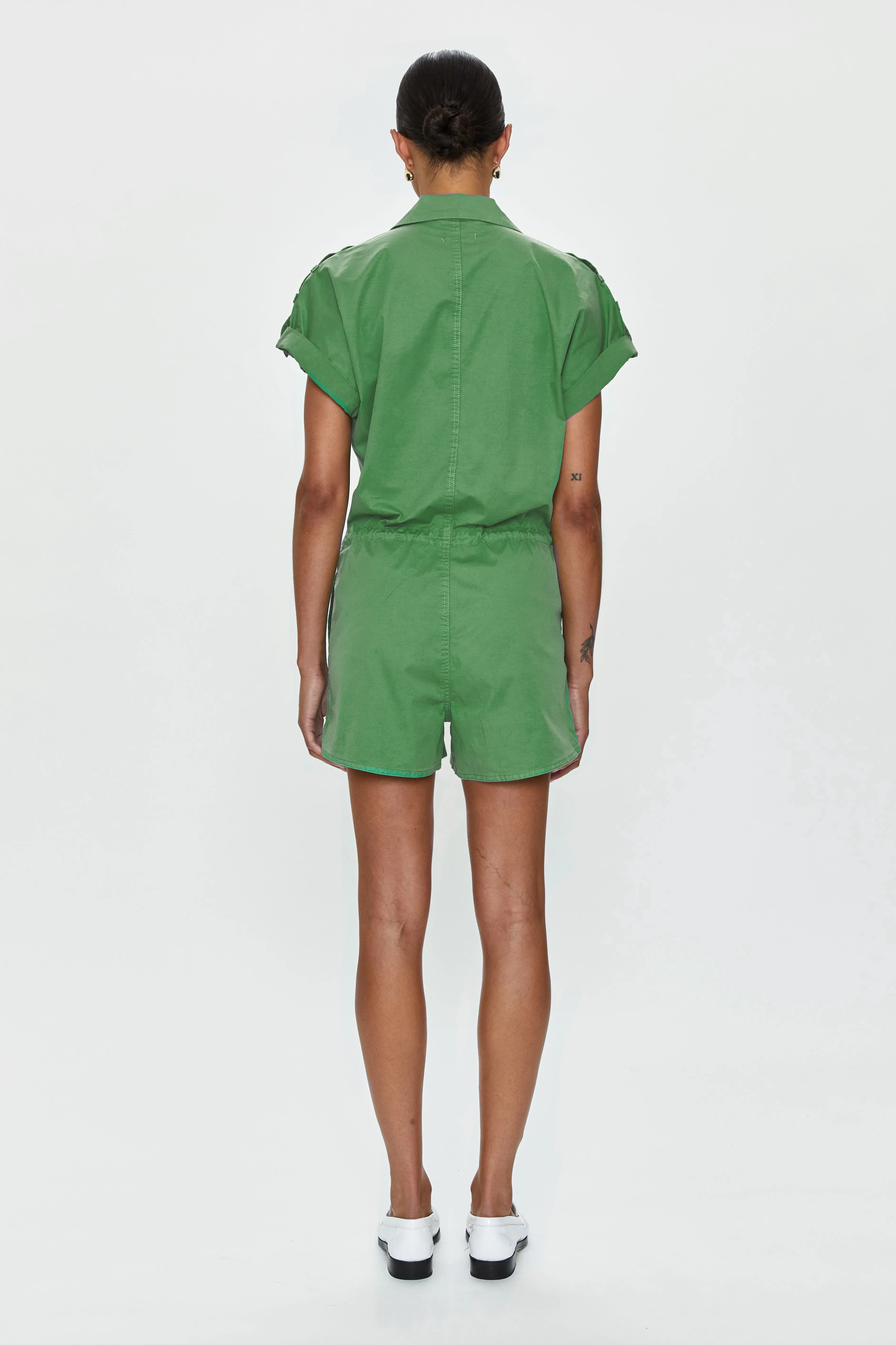 Meg Zip Front Romper - Avocado sold by pistola product image thumbnail 3