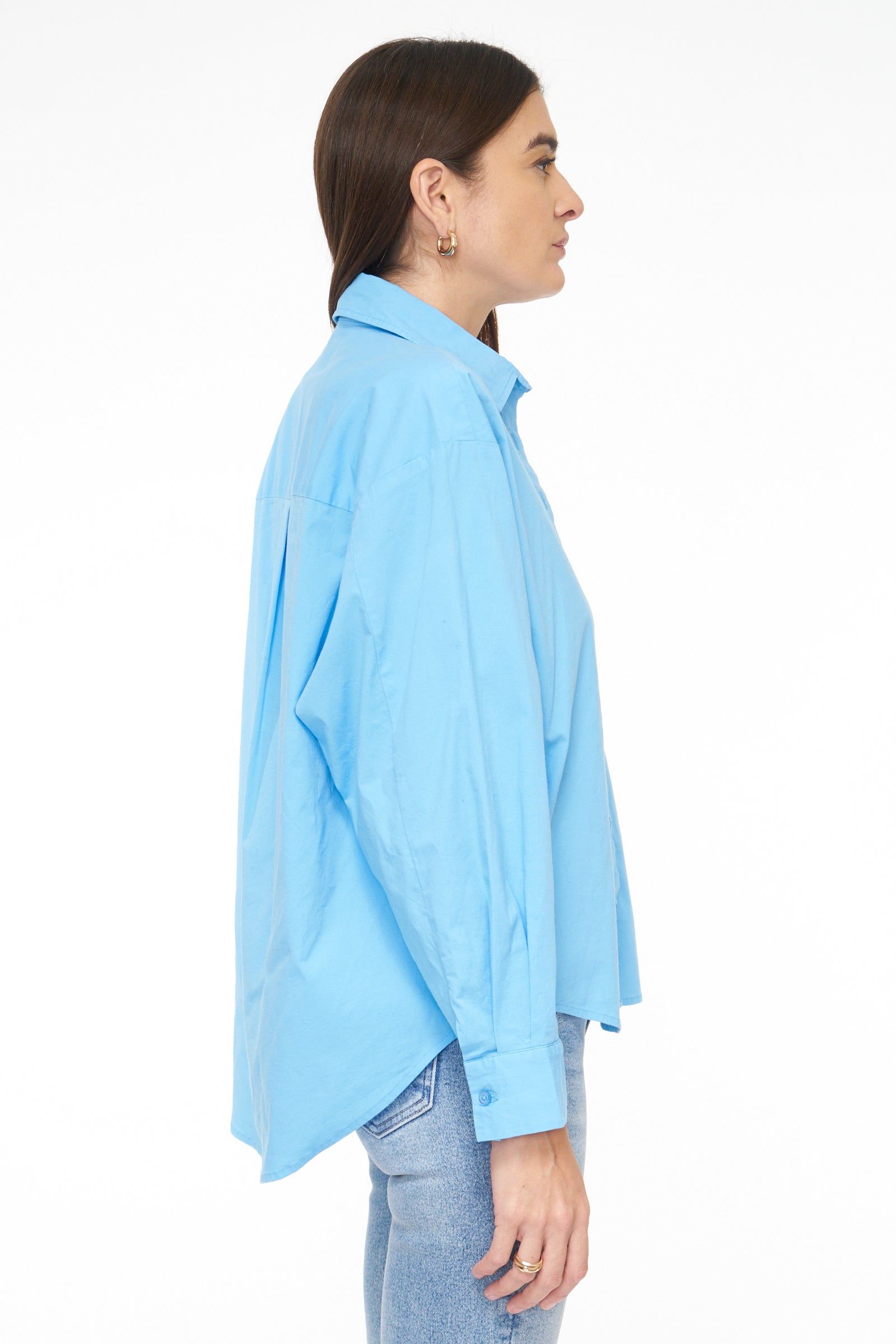 Sloane Long Sleeve Oversized Button Down Shirt - Campanula Blue sold by pistola product image thumbnail 3