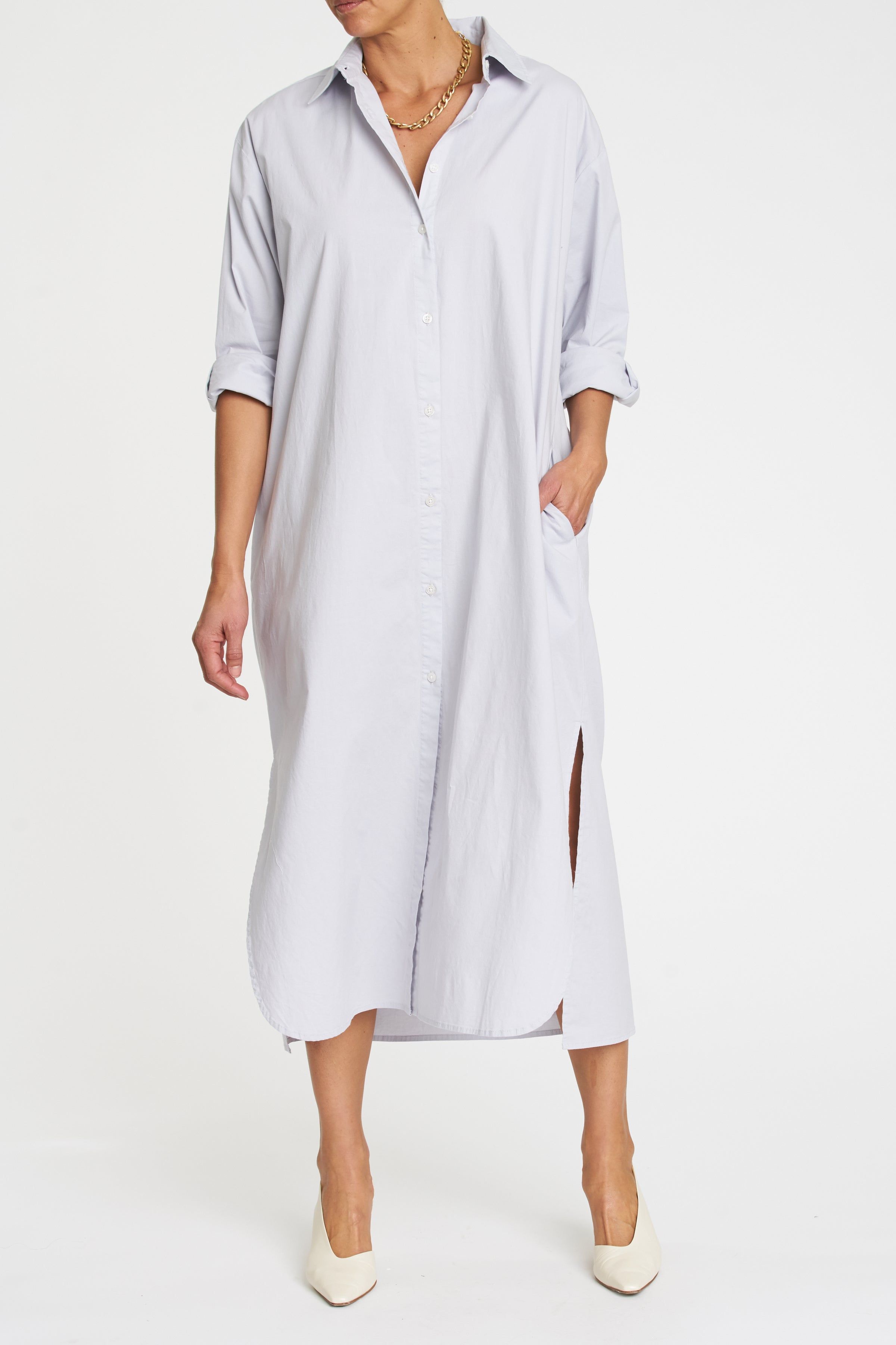Sloane Oversized Button Down Shirt Dress - Blue Mist sold by pistola product image thumbnail 3