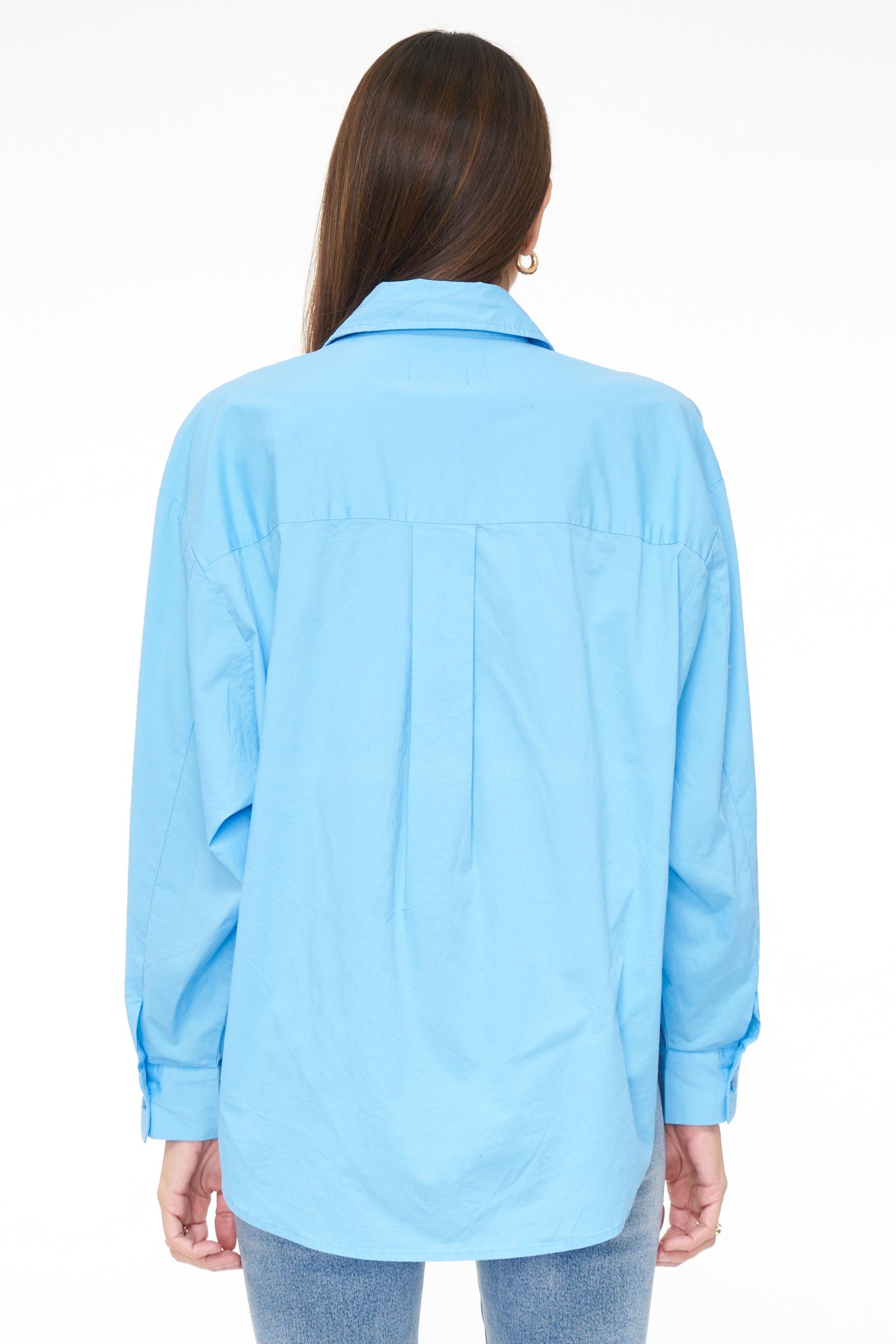 Sloane Long Sleeve Oversized Button Down Shirt - Campanula Blue sold by pistola product image thumbnail 4