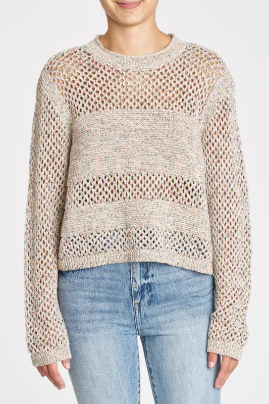 Caroline Open Knit Pullover Sweater - Multipop sold by pistola