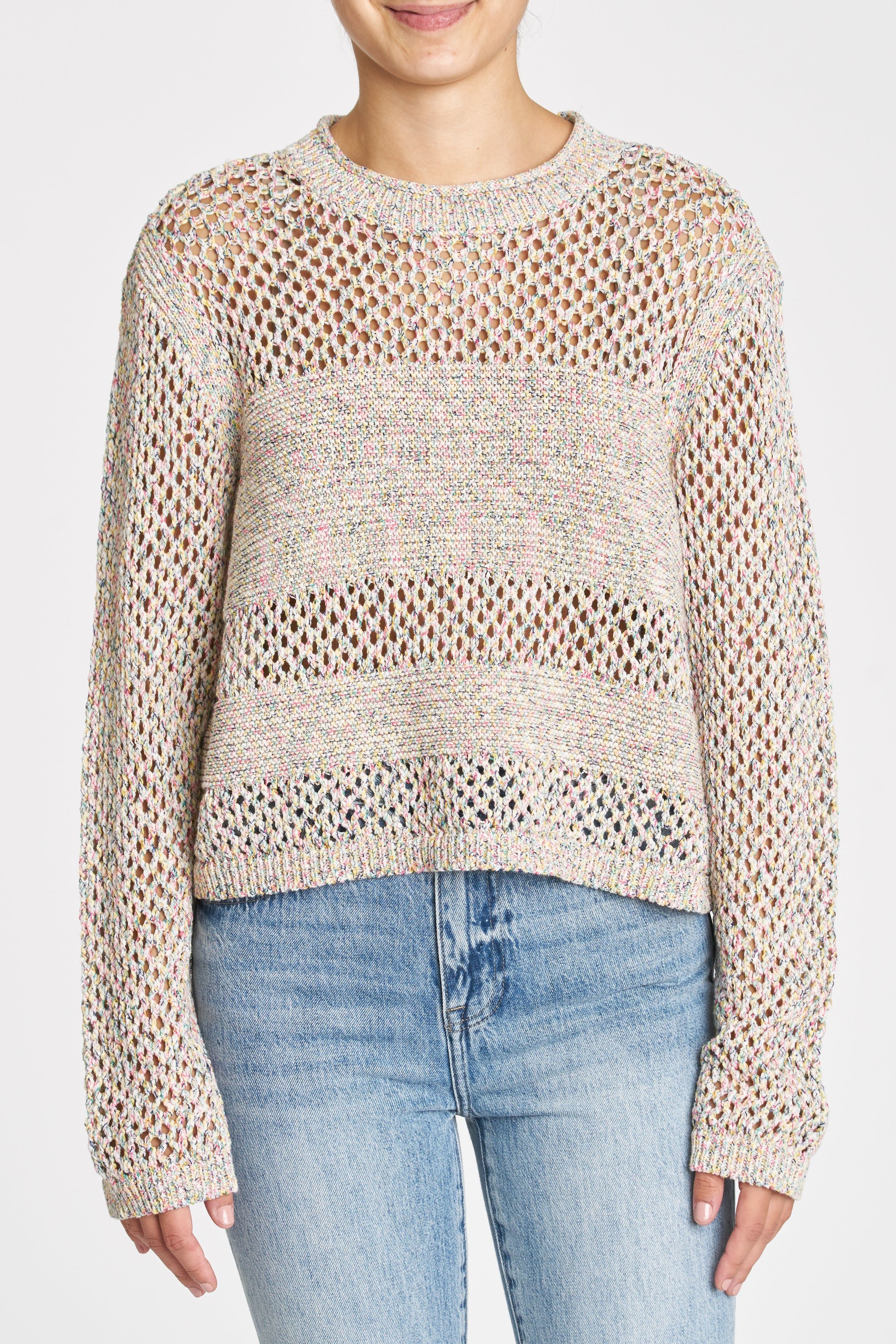Caroline Open Knit Pullover Sweater - Multipop sold by pistola