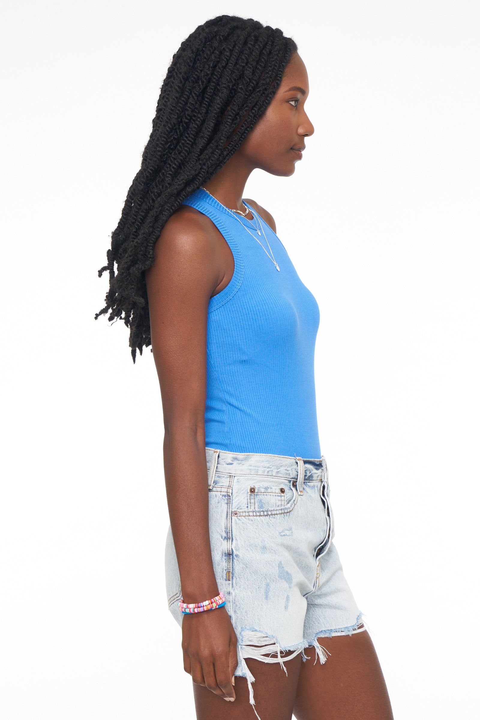 Blake Sleeveless Crew Neck Thong Bodysuit - Azure Blue sold by pistola product image thumbnail 4
