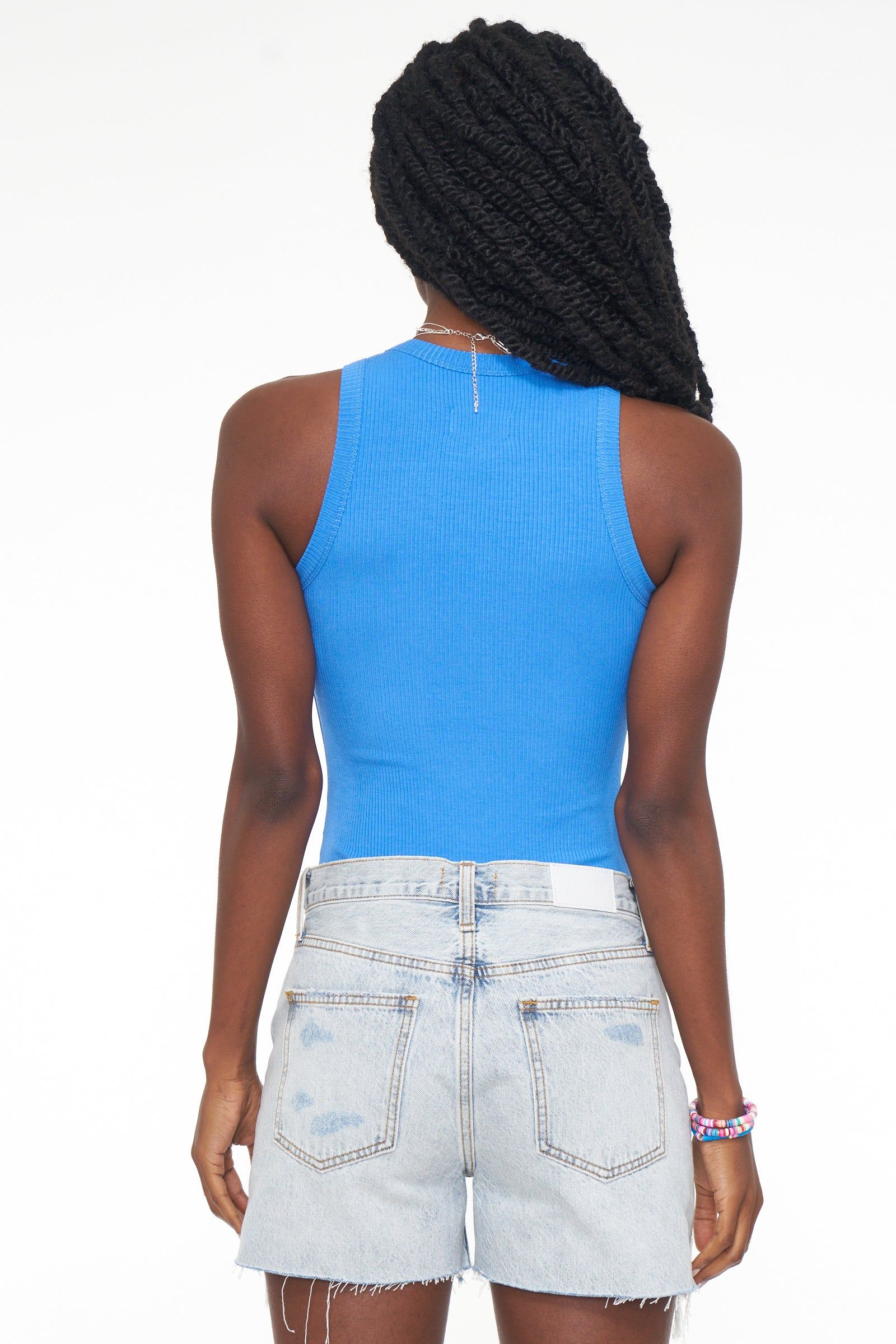 Blake Sleeveless Crew Neck Thong Bodysuit - Azure Blue sold by pistola product image thumbnail 5