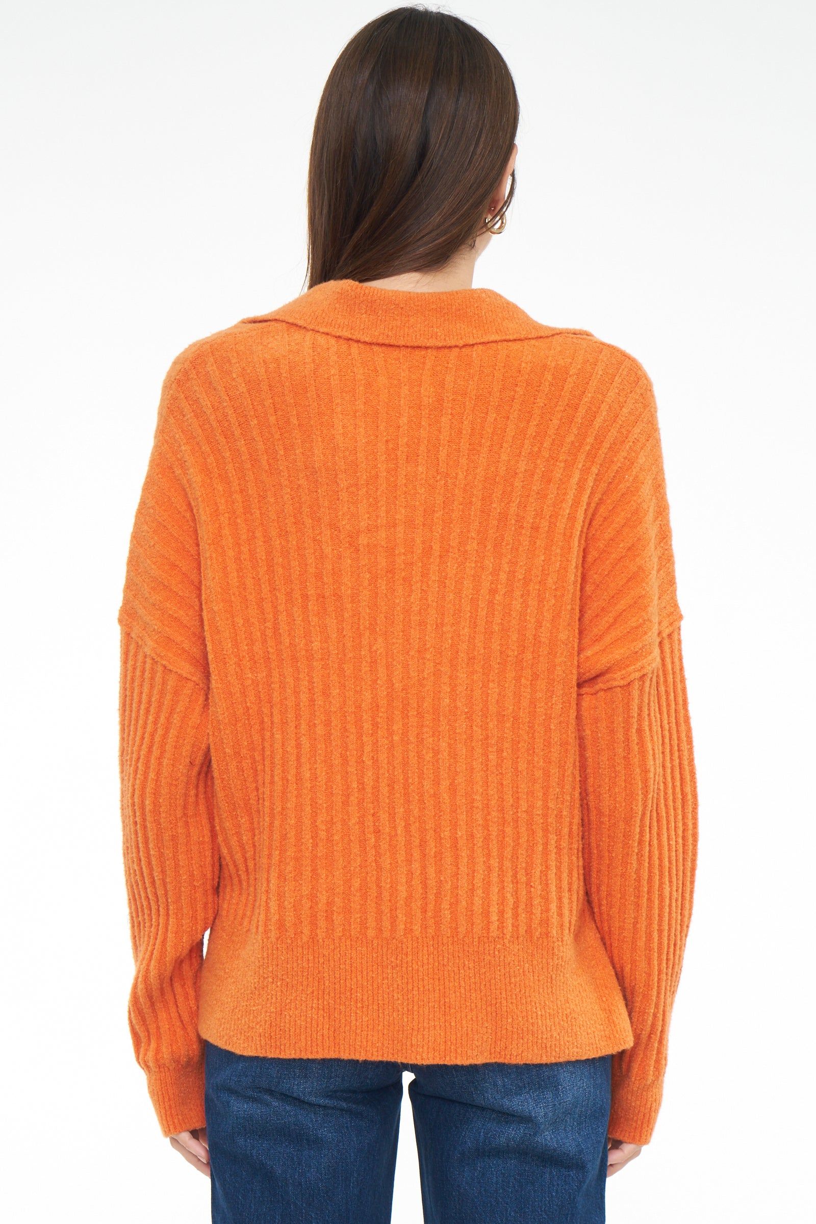 Zoe Relaxed Polo Sweater - Burnt Orange sold by pistola product image thumbnail 4