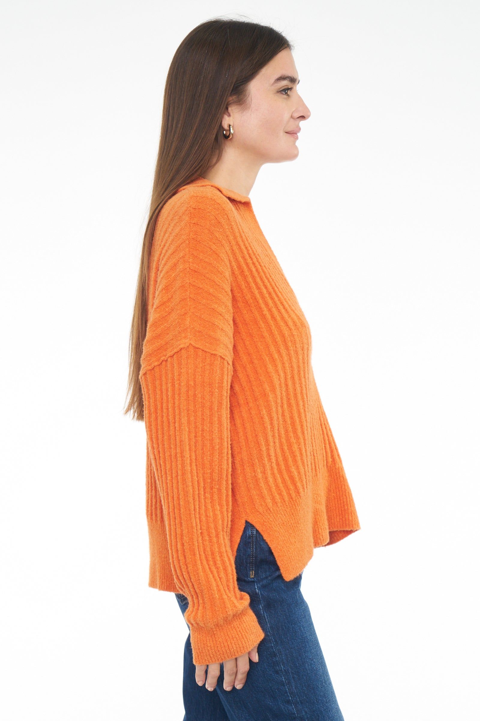 Zoe Relaxed Polo Sweater - Burnt Orange sold by pistola product image thumbnail 3