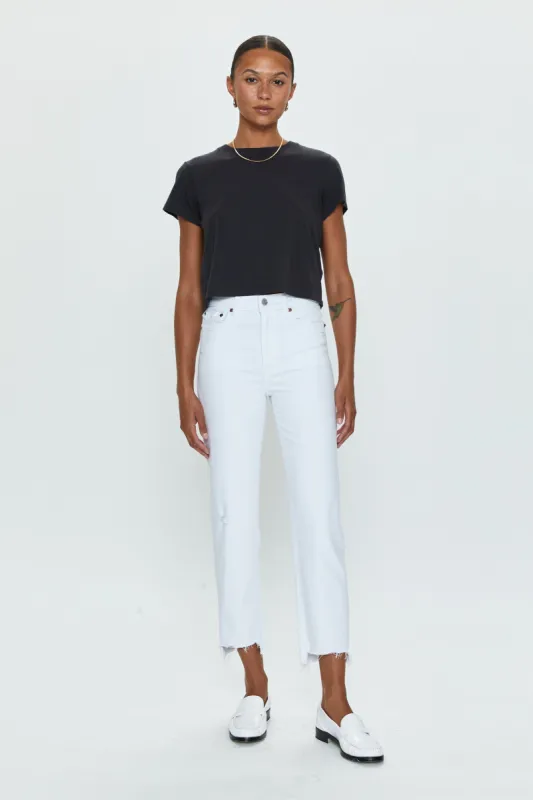 Charlie High Rise Straight Jean - White Vintage sold by pistola