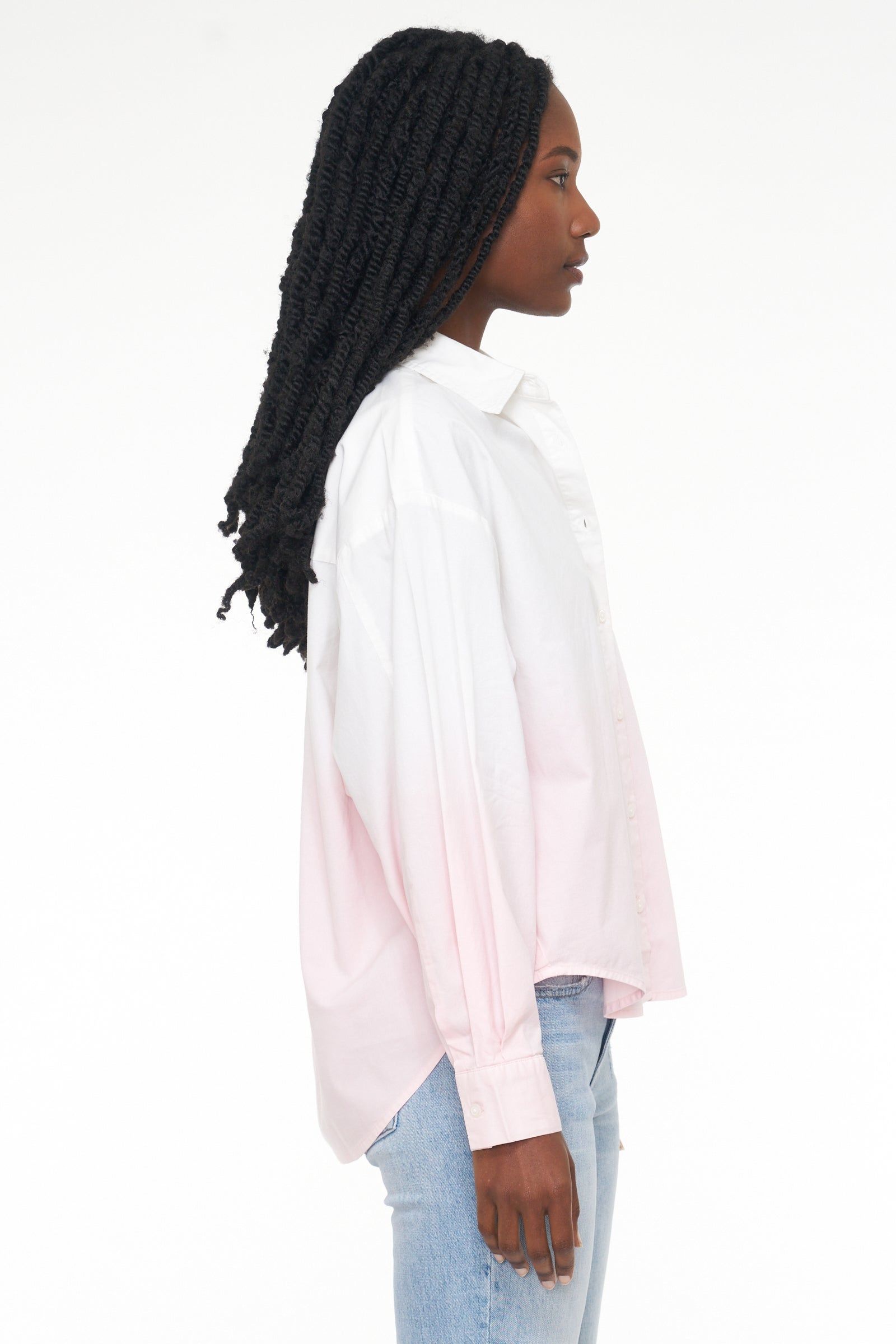 Sloane Oversized Button Down Shirt - Rose Dip Dye sold by pistola product image thumbnail 4