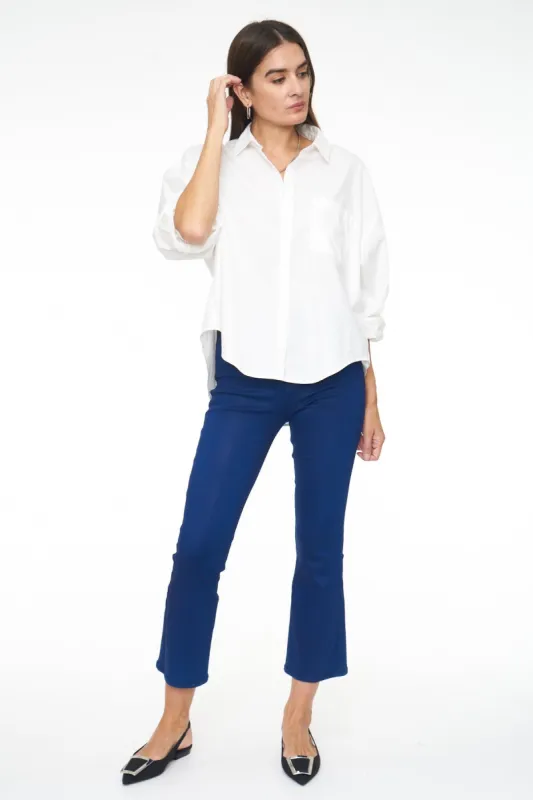 Lennon High Rise Crop Boot - Coated Sapphire sold by pistola