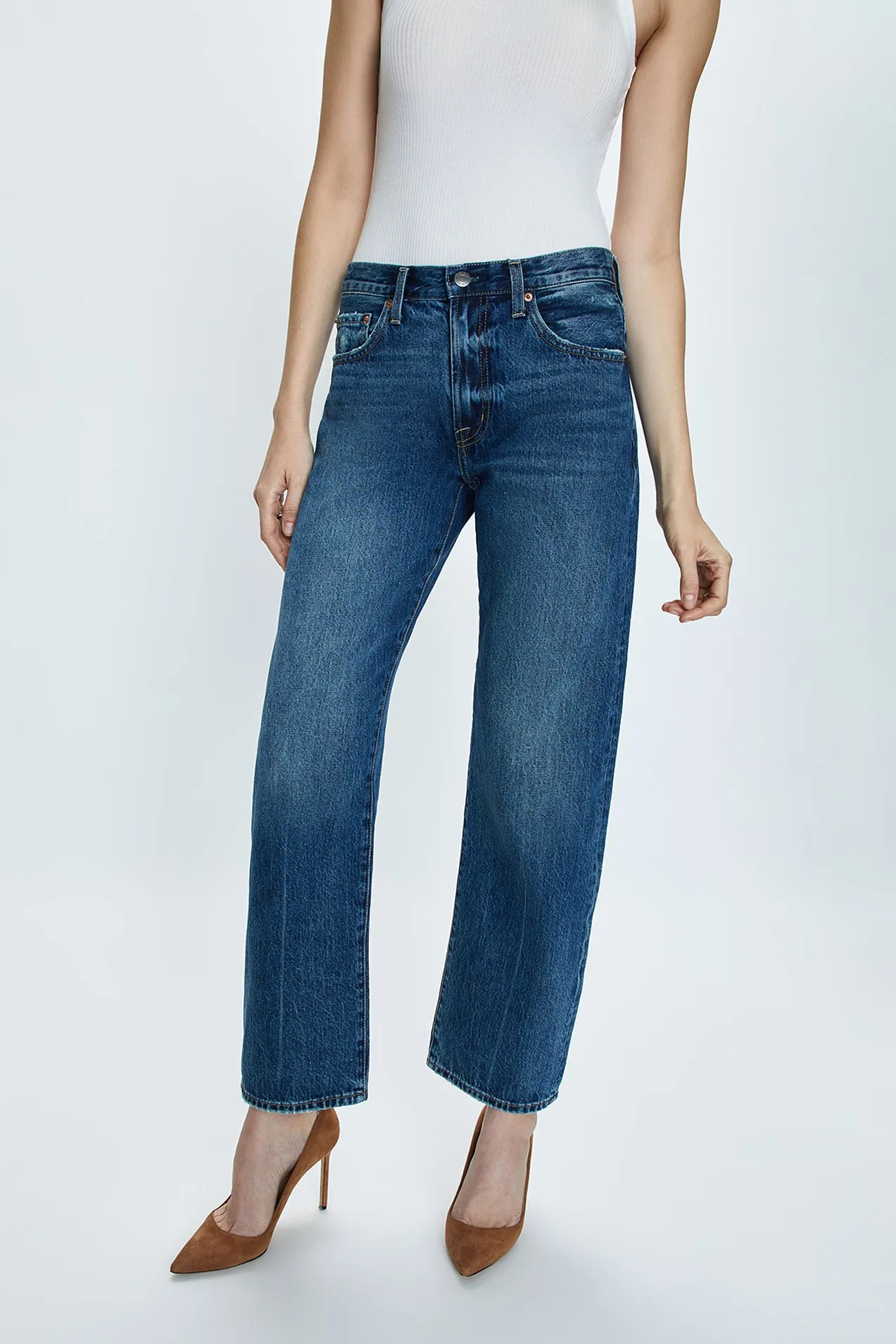 Lexi Mid Rise Bowed Straight Jean - Artisan sold by Pistola product image thumbnail 2