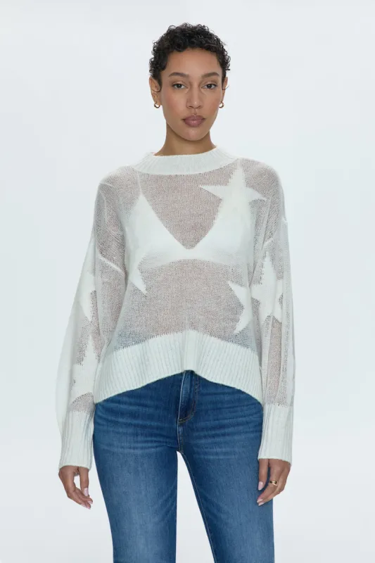 Joslyn Sheer Sweater - Ivory Star sold by pistola