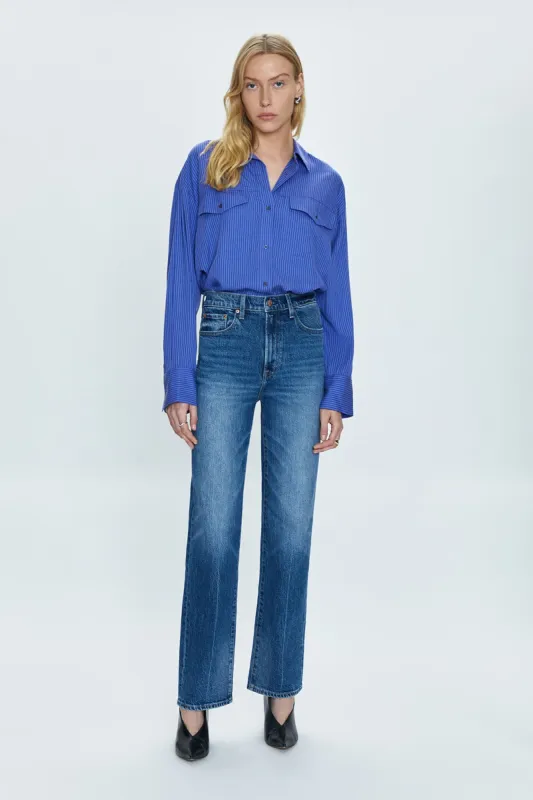 Cassie Super High Rise Straight Jean - Palladium sold by pistola