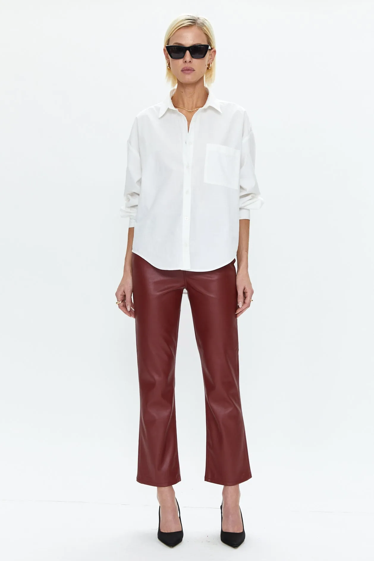 Lennon High Rise Crop Boot - Carmine sold by pistola