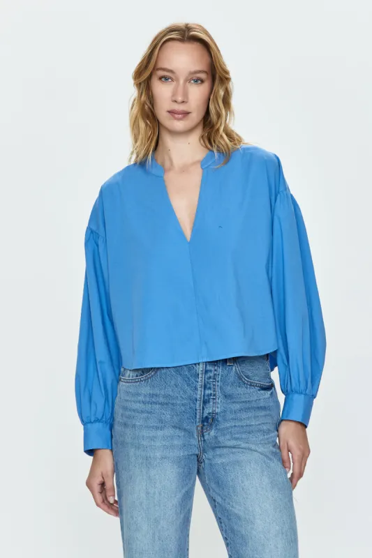 Lou Puff Sleeve Shirt - Blue Belle sold by pistola