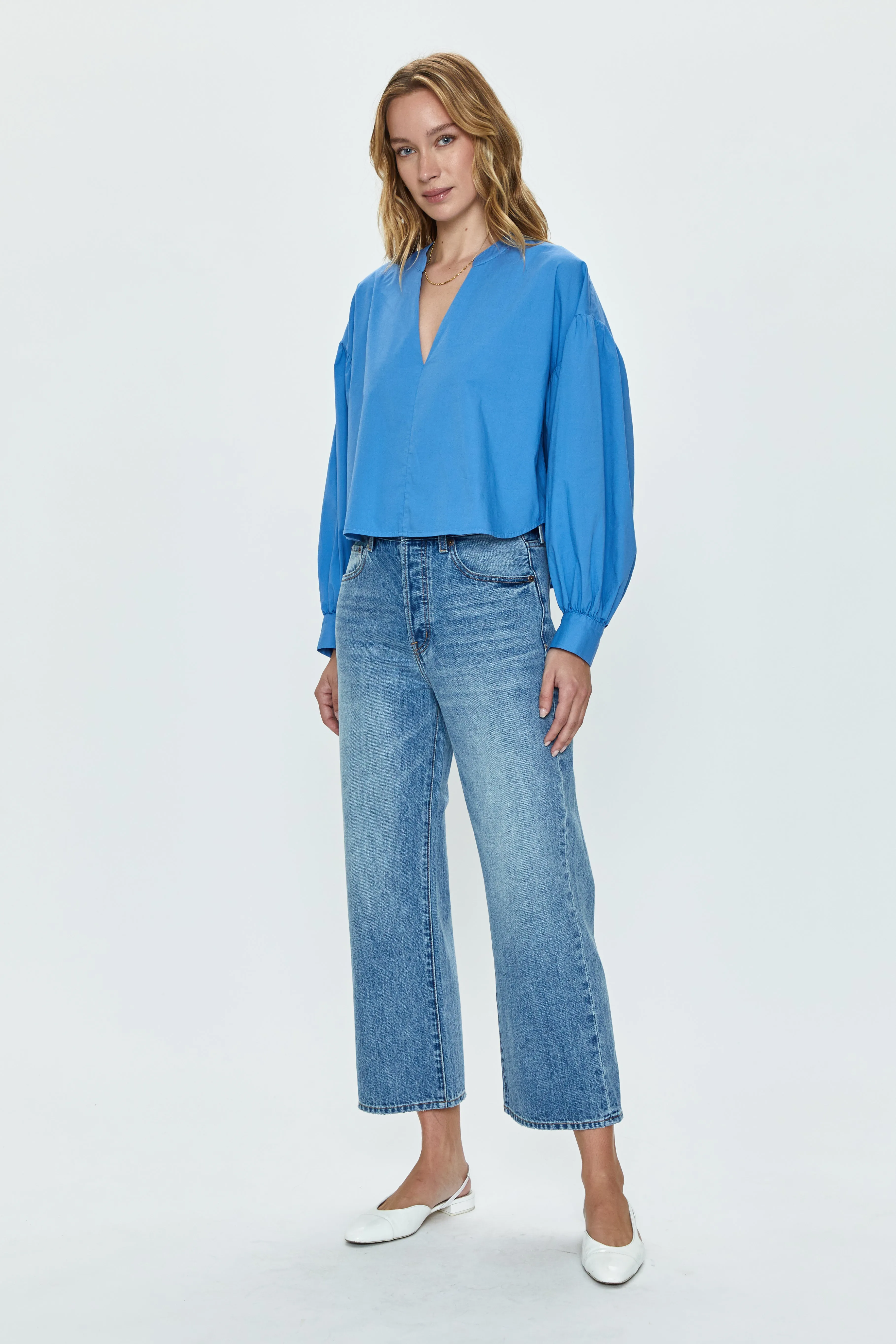 Lou Puff Sleeve Shirt - Blue Belle sold by pistola product image thumbnail 3
